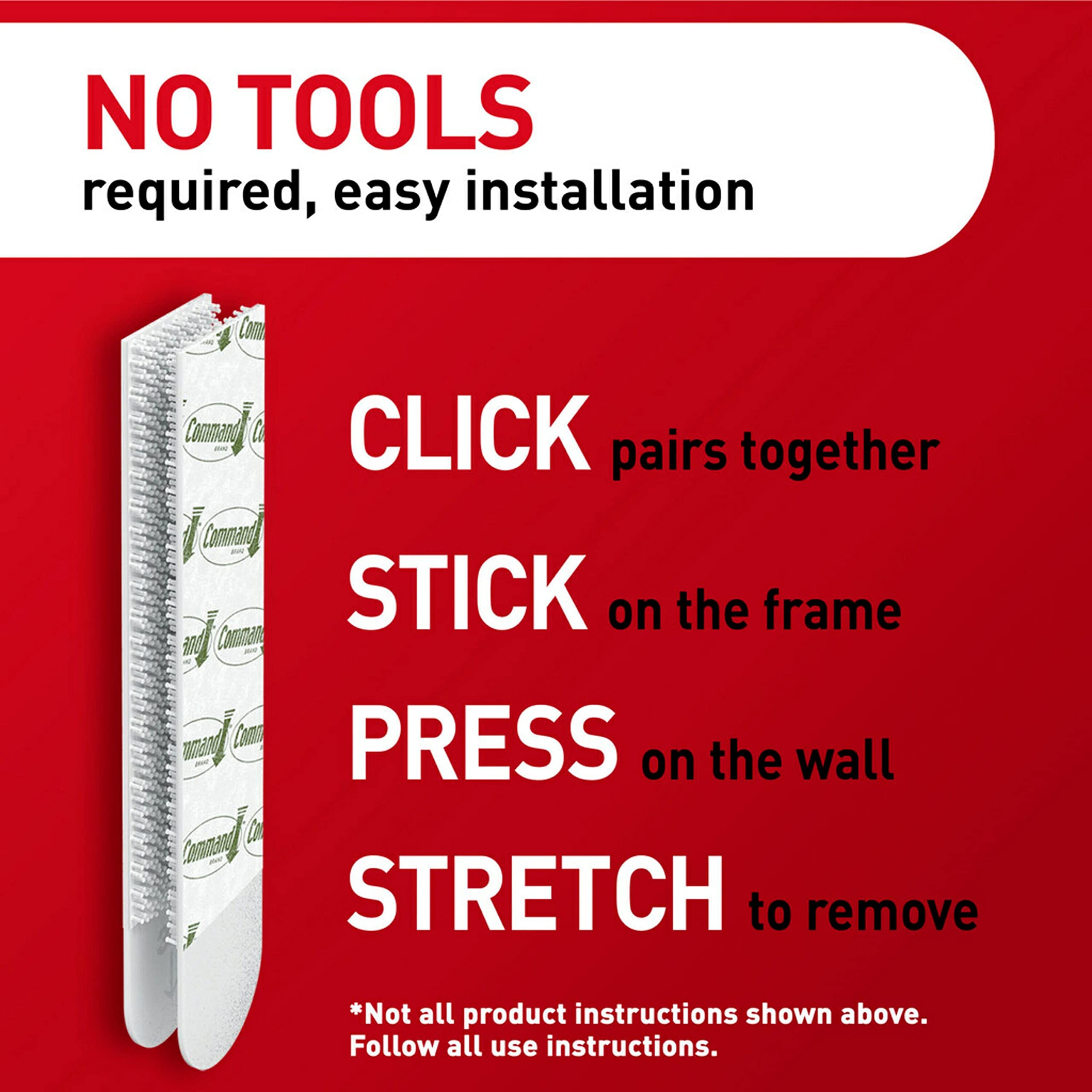 Command Picture & Frame Hanging Strips Heavy Duty, Large, White, Holds 16 lbs, 4-Packs, 6-Pairs/Pack (24 Pairs Total)