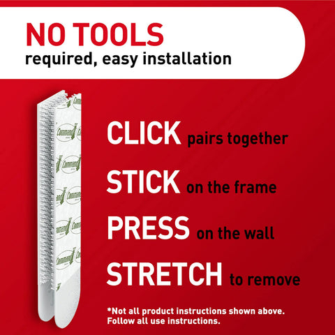 Command Picture & Frame Hanging Strips Heavy Duty, Large, White, Holds 16 lbs, 4-Packs, 6-Pairs/Pack (24 Pairs Total)