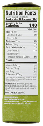 Mary's Gone Crackers, Herb, 6.5 Ounce