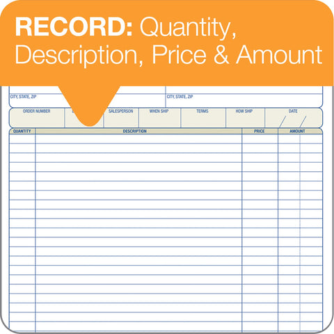 Adams Order Book, 2-Part, Carbonless, White/Canary, 8-3/8 x 10-11/16 Inches, 50 Sets per Book (DC8100) , 1 pack