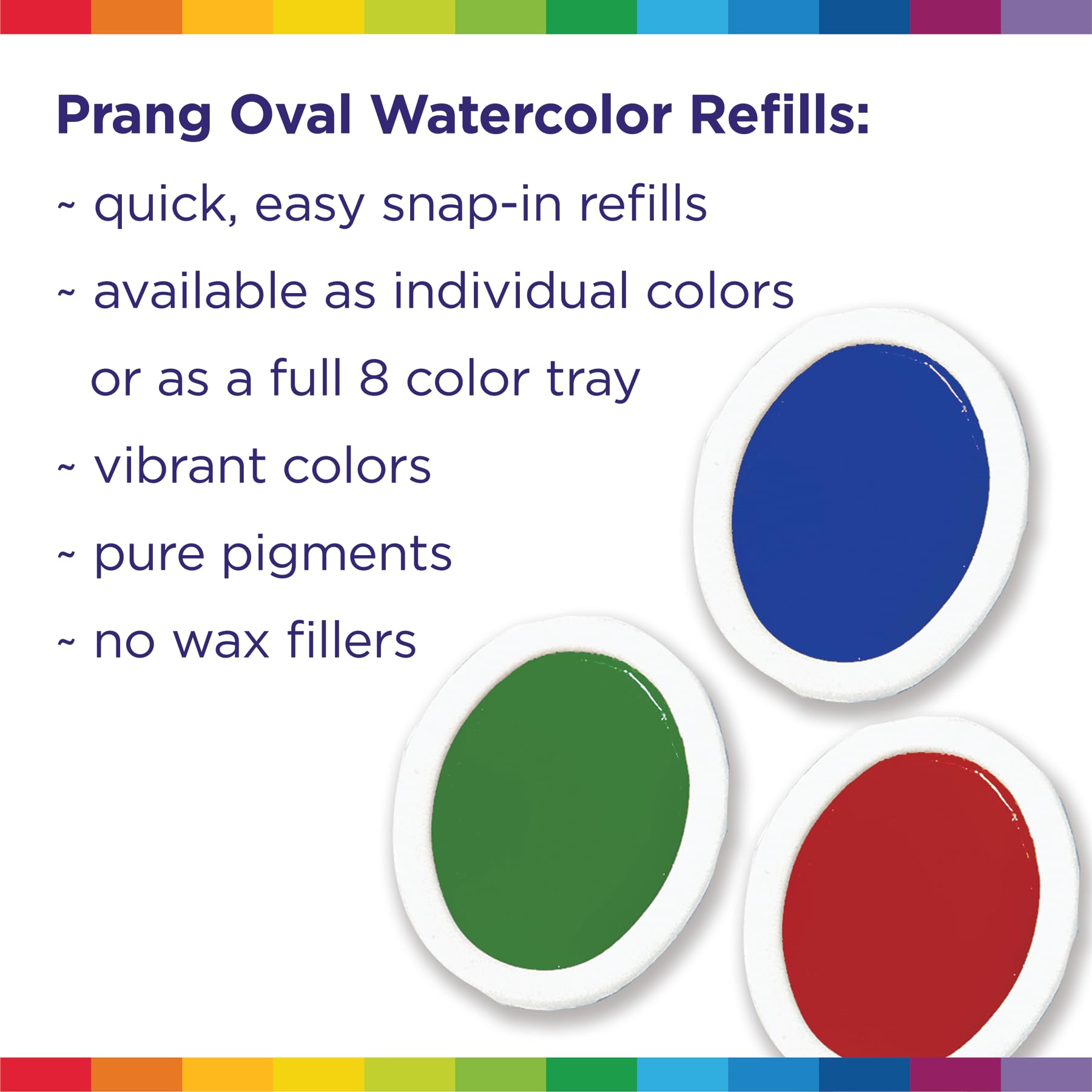 Prang Semi-Moist Watercolor Refill Ovals Red-Orange