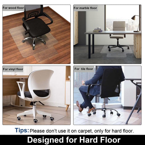 AiBOB Office Chair Mat for Hardwood Floor, 36 X 48 inches, Hard Floor Chair Mats Under Computer Desk, Easy Glide for Rolling Chairs