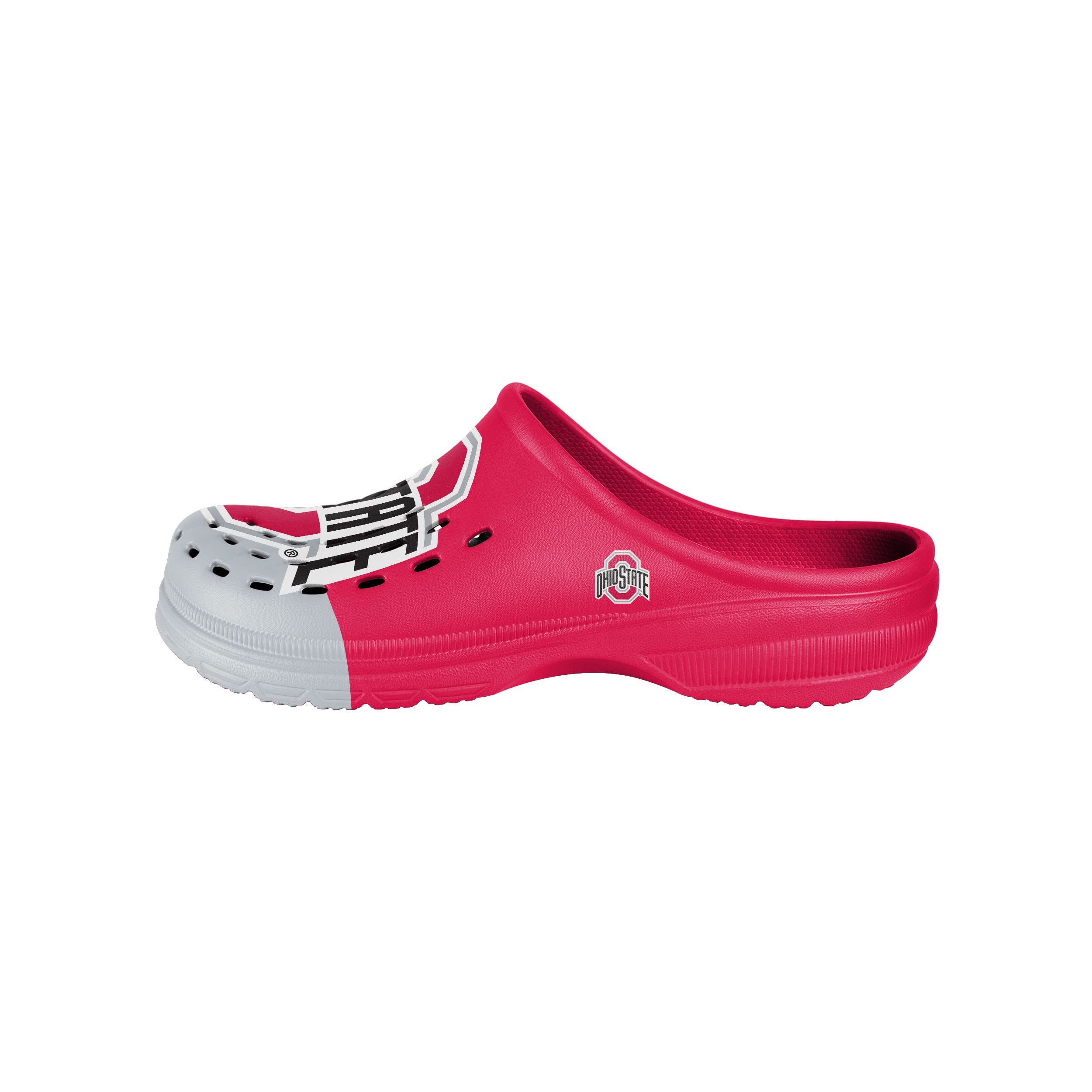 FOCO Ohio State Buckeyes NCAA Mens Colorblock Big Logo Clog - M