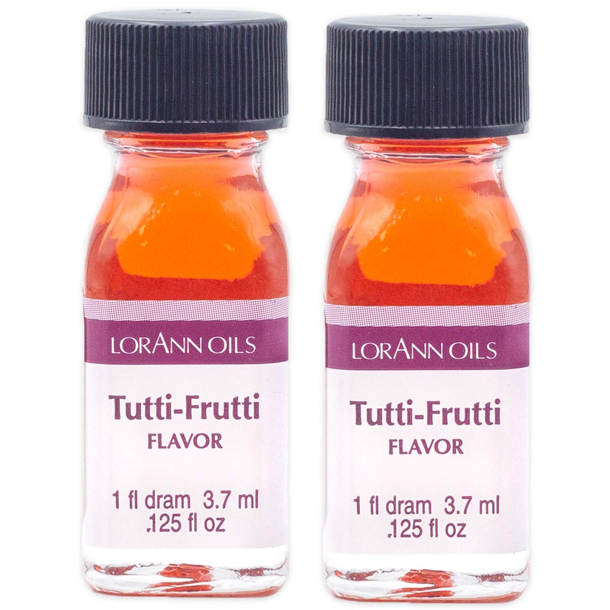 LorAnn Oils Super Strength Flavoring - Used For Candy Making, Flavoring, Baking, Hard Candy, & Flavor Oils - Bold, Natural Flavors 4X Stronger Than Extracts - Tutti Frutti, Pack of 2, 0.125 fl oz