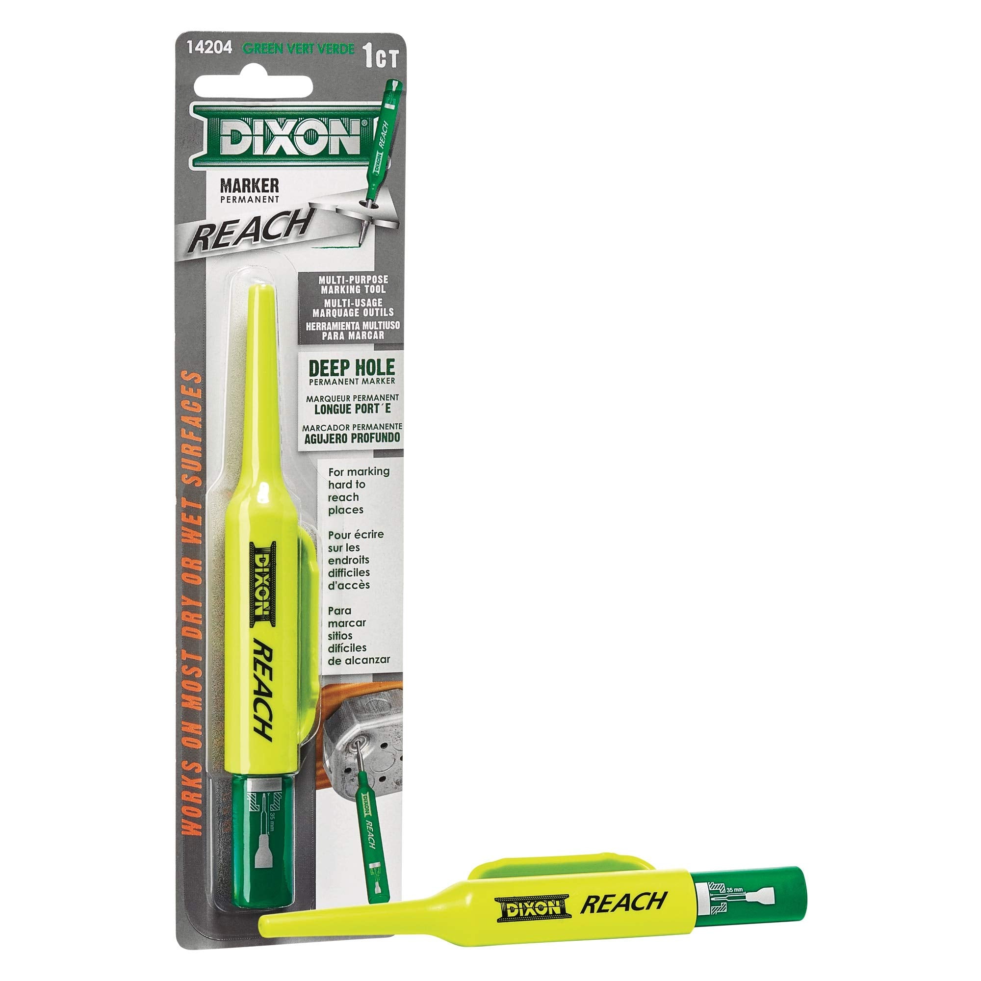 Dixon Industrial REACH- Deep Hole Permanent Marker, Green, 1-Count (14204)