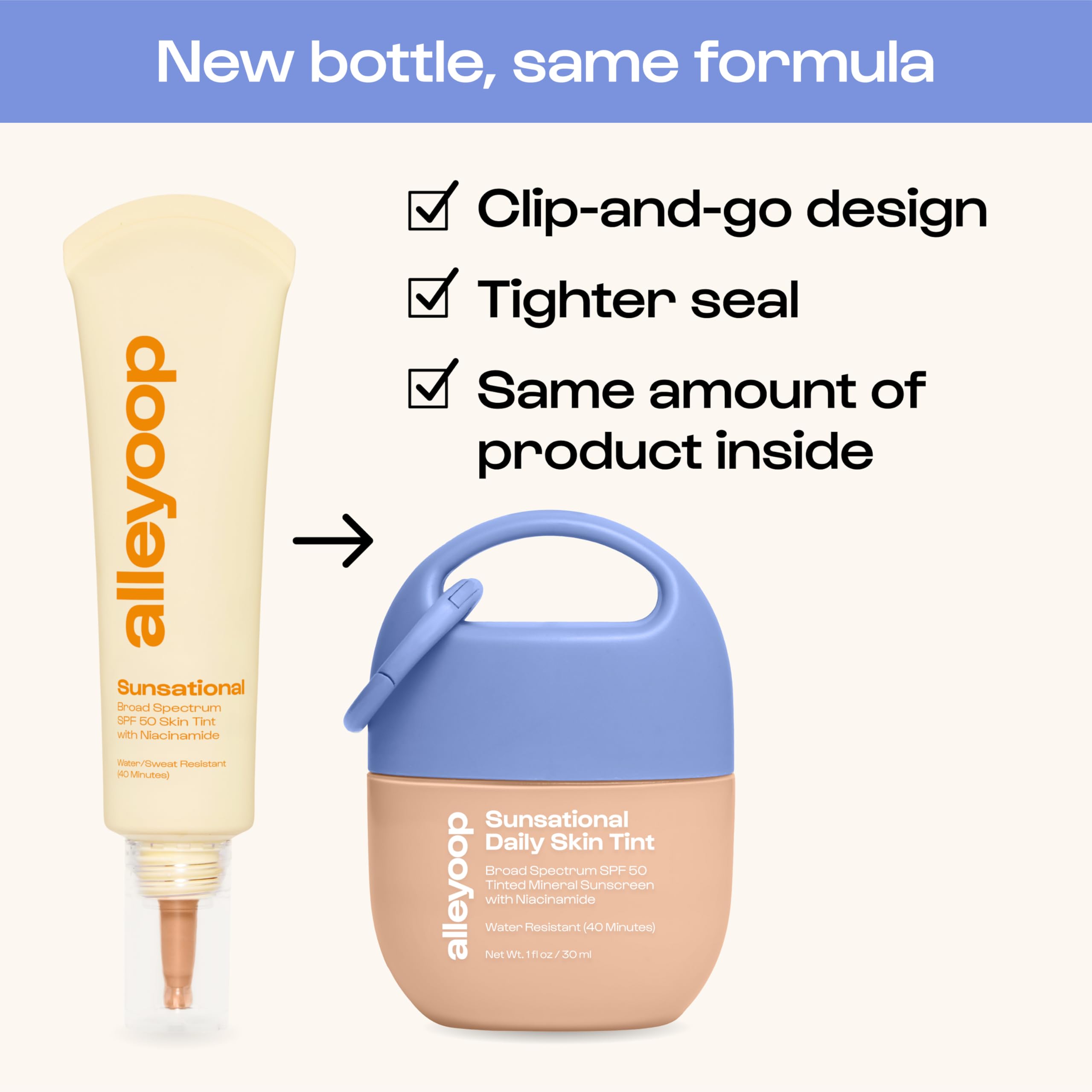 Alleyoop Sunsational Tinted Moisturizer SPF 50 for Face Broad Spectrum – 100% Mineral Face Sunscreen with Jojoba, Hydrating & Soothing Tinted Sunscreen, Vegan & Cruelty-Free (Shine)