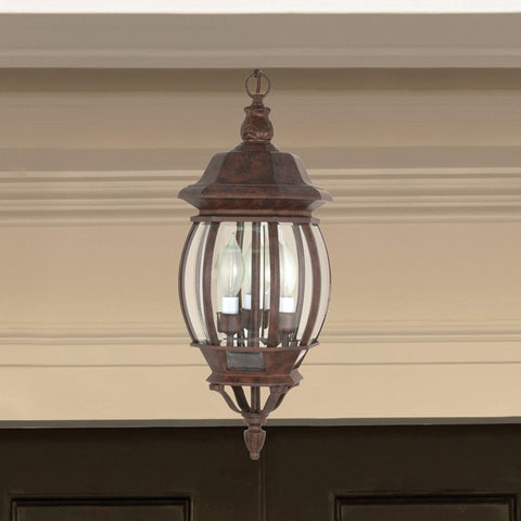 Nuvo Lighting 60/895 Traditional Three Light Hanging Lantern from Central Park Collection in Bronze/Dark Finish
