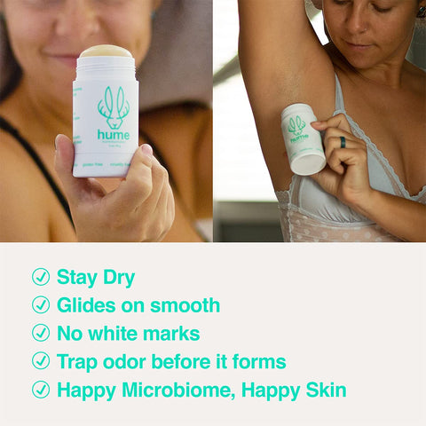 Hume Supernatural Probiotic Roll‑On Deodorant, Aluminum‑Free & Plant‑Based – Gentle on Sensitive Skin, Quick‑Drying, Long‑Lasting Sweat & Odour Protection for Teens & Adults - Desert Bloom, 1-Pack