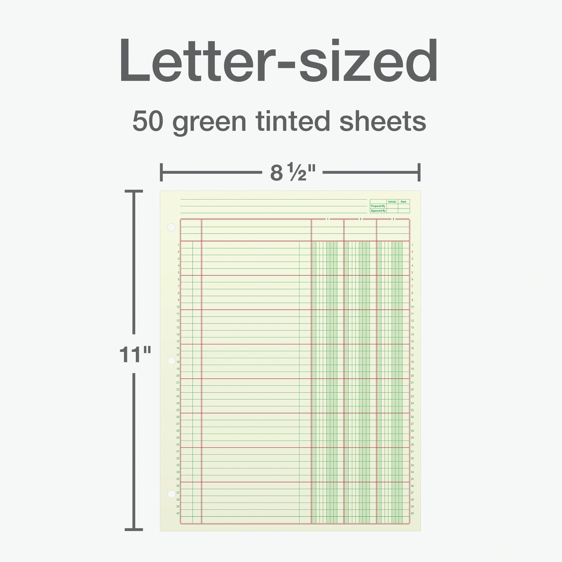 Adams Columnar Analysis Pad, 3 Column, 8 1/2 X 11, Single Page Format, 50 Sheets/pad (ACP85113)