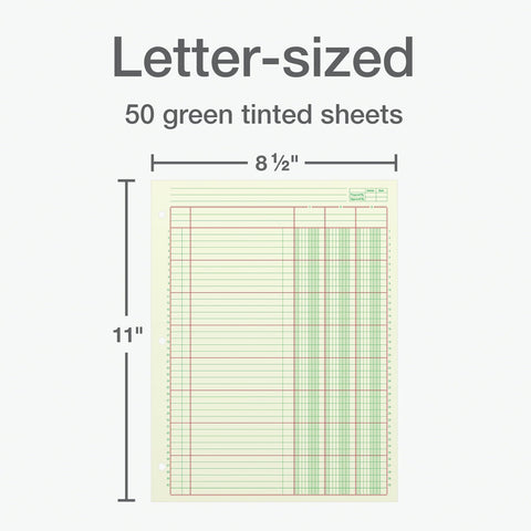 Adams Columnar Analysis Pad, 3 Column, 8 1/2 X 11, Single Page Format, 50 Sheets/pad (ACP85113)