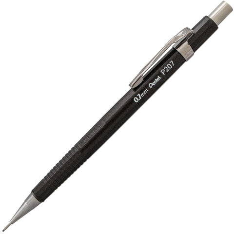 Pentel Sharp Mechanical Pencil, (0.7mm), Metallic Graphite Barrel, Box of 12 (P207MN)