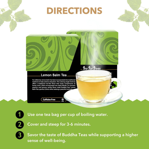 Buddha Teas Organic Lemon Balm - OU Kosher, USDA Organic, CCOF, 18 Bleach-Free Tea Bags