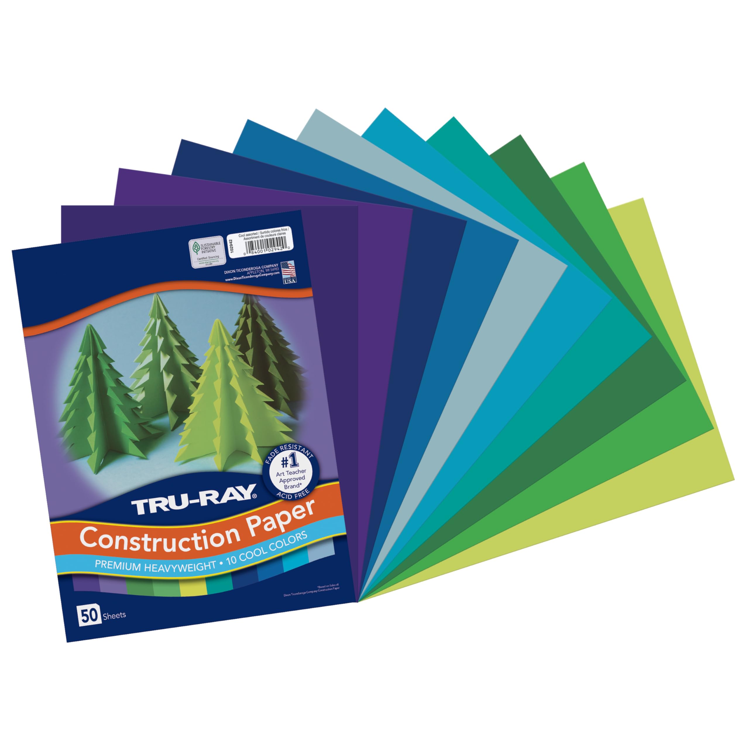 Tru-Ray Construction Paper 9x12" Cool Color Assortment