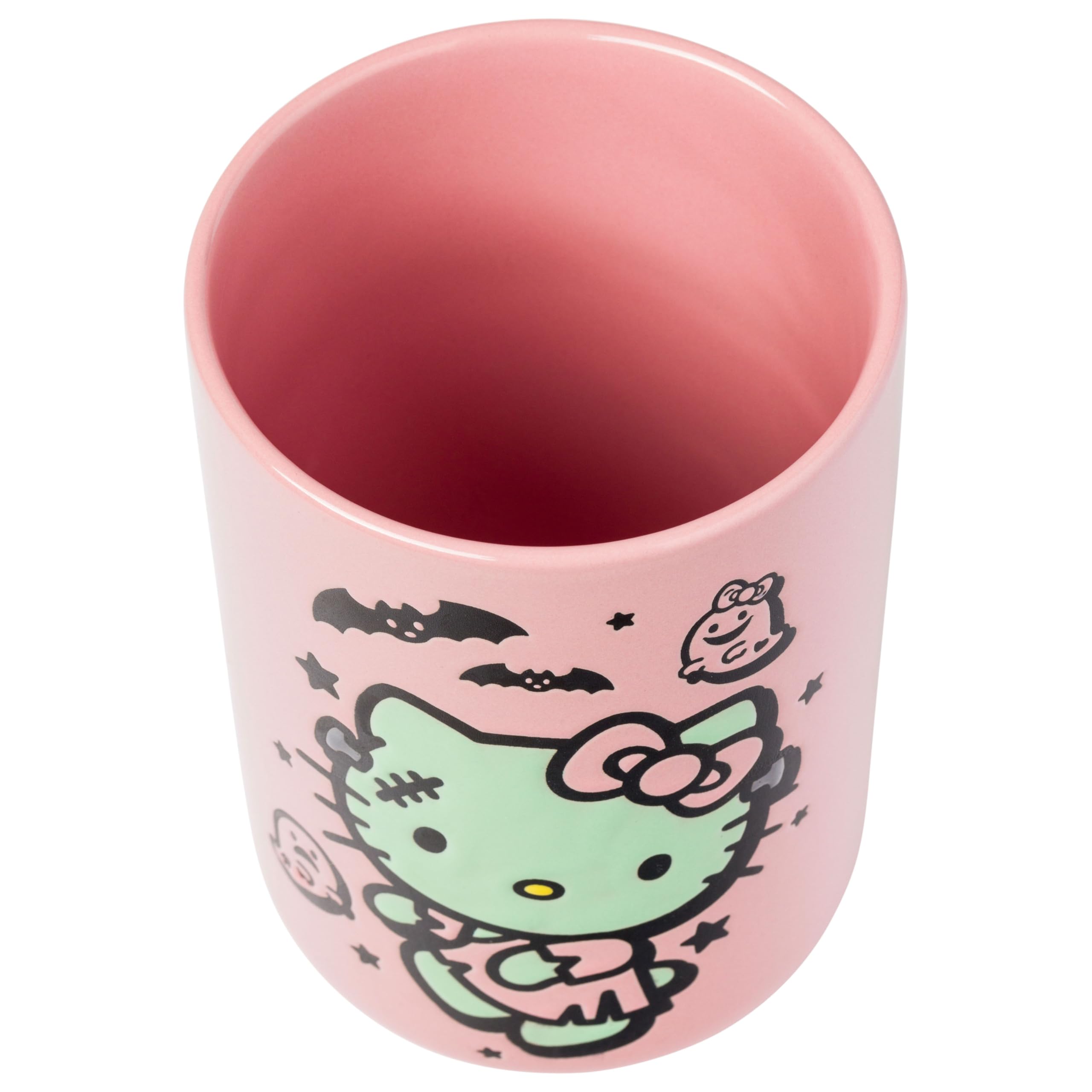 Silver Buffalo Sanrio Hello Kitty Halloween Spooky Frankenstein Frankenkitty Ceramic Cookie Snack Candy Jar with Airtight Bamboo Lid (Small)