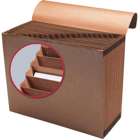 Smead TUFF Expanding File 21 Pockets, Alphabetic (A-Z), Flap and Cord Closure, Letter Size, Redrope (70318)