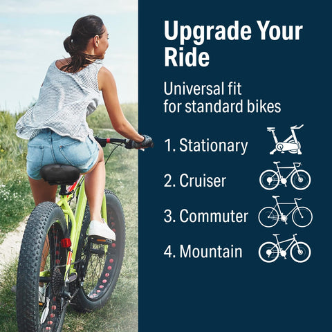 Bikeroo Oversized Bike Seat - Compatible with Peloton, Exercise or Road Bikes - Bicycle Saddle Replacement with Wide Cushion for Men & Womens Comfort