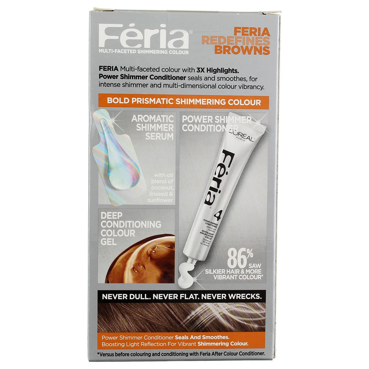 L’Oreal ParisFeria Multi-Faceted Shimmering Color, 60 Light Brown, 1 ea (Pack of 2)