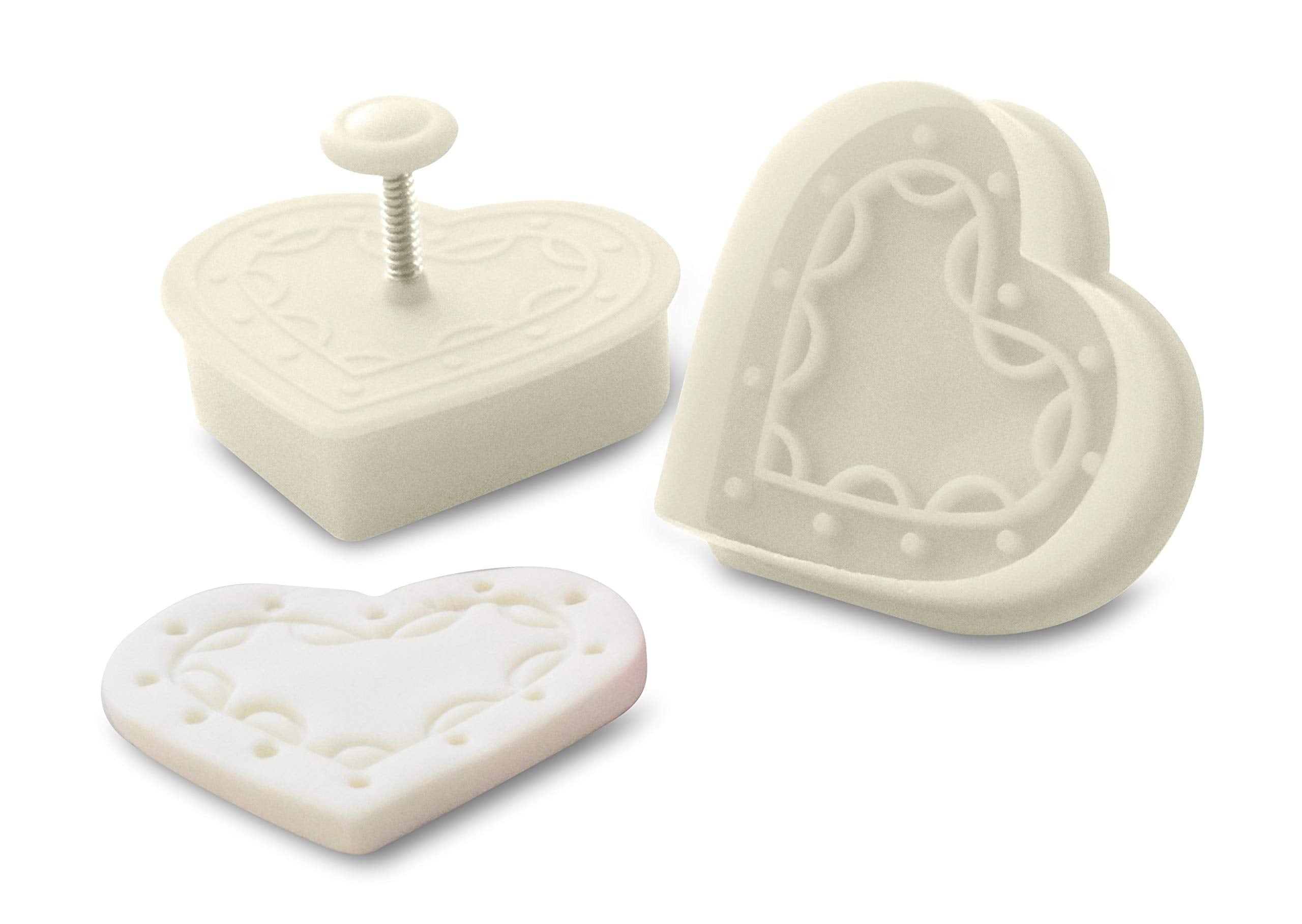 Ateco Fondant and Dough Plunger Cutter and Embosser, 2-Inch, Heart