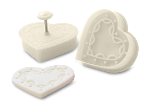 Ateco Fondant and Dough Plunger Cutter and Embosser, 2-Inch, Heart
