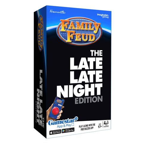 Family FEUD Late Late Night Edition Card Game, Anything but Family-Friendly, 400 Naughty Survey Questions, Complementary App with Sound Effects from The Show