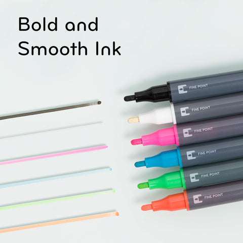 U Brands Fine Tip Liquid Glass Whiteboard Markers with Eraser for Glass Boards, Dry Erase Boards, and Chalk Boards, Assorted Bright Colors, Set of 12
