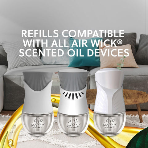 Air Wick Plug In Scented Oil Refill, Infused with Essential Oils, Plug In Air Fresheners for Home, Calming Sea Spray & Breeze, 5 ct