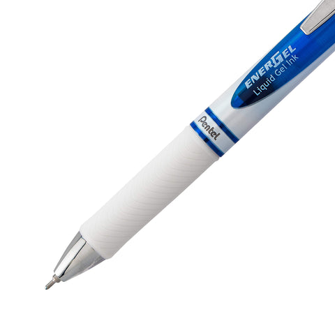 Pentel EnerGel Pearl Retractable Liquid Gel Pen, Needle Tip (0.7mm) Medium Line, Blue Ink, 2-Pk (BLN77WBP2C)