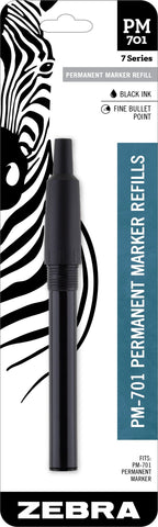 Zebra Pen, PM-701 Refill Permanent Marker Refill, Fine Point, Black Ink, Fits Zebra STEEL PM-701 Permanent Marker, Bold and Lasting Marking Performance, Quick and Easy Replacement, 1-Pack (80111)