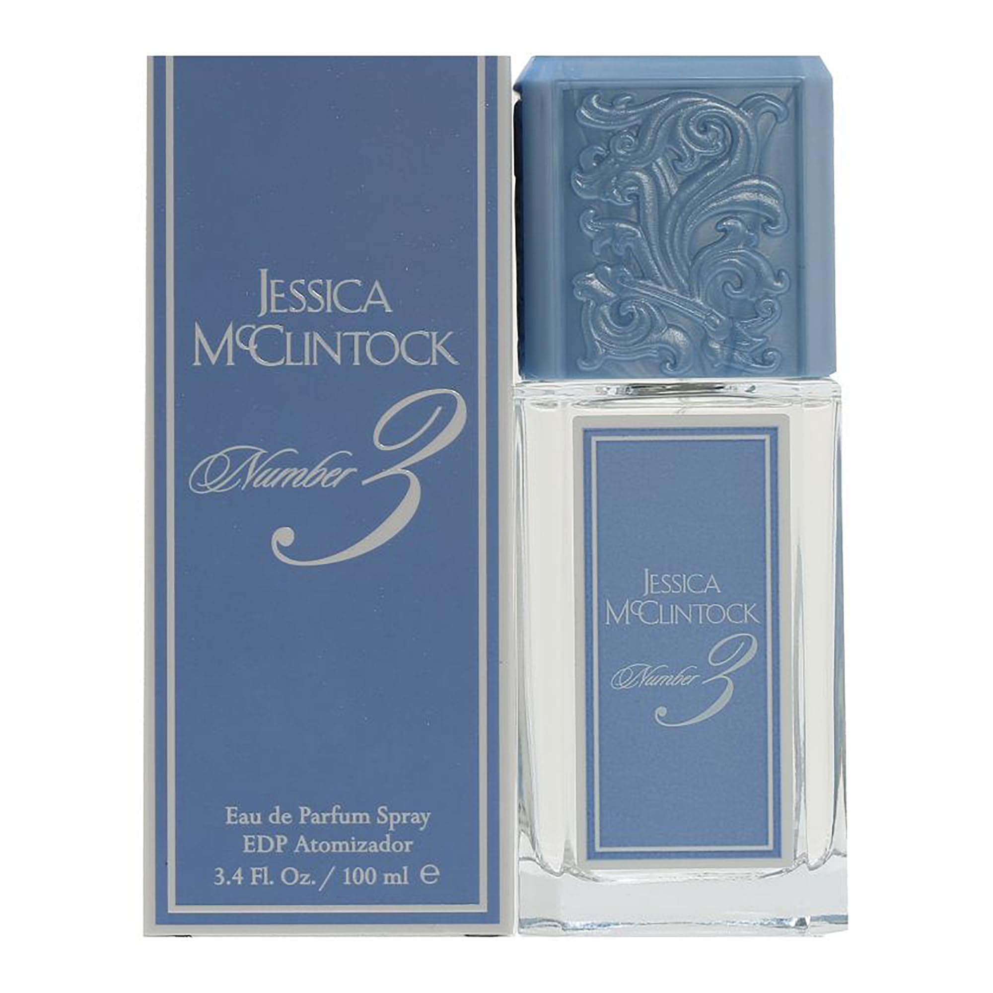 Jessica McClintock Number 3 Eau De Parfum Spray for Women, 3.4 oz - Romantic Floral Fragrance with Jasmine, Lilac, Lily of the Valley & Musk, Long-Lasting Scent