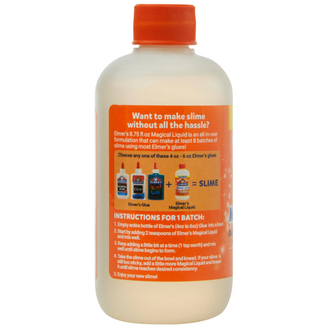 Elmer's Magical Liquid, Slime Activator Solution, Updated Formula for Double Slime Output, Safe, Washable, 8.75 fl oz - Kids Activity, Arts & Crafts, #1 Teacher Brand