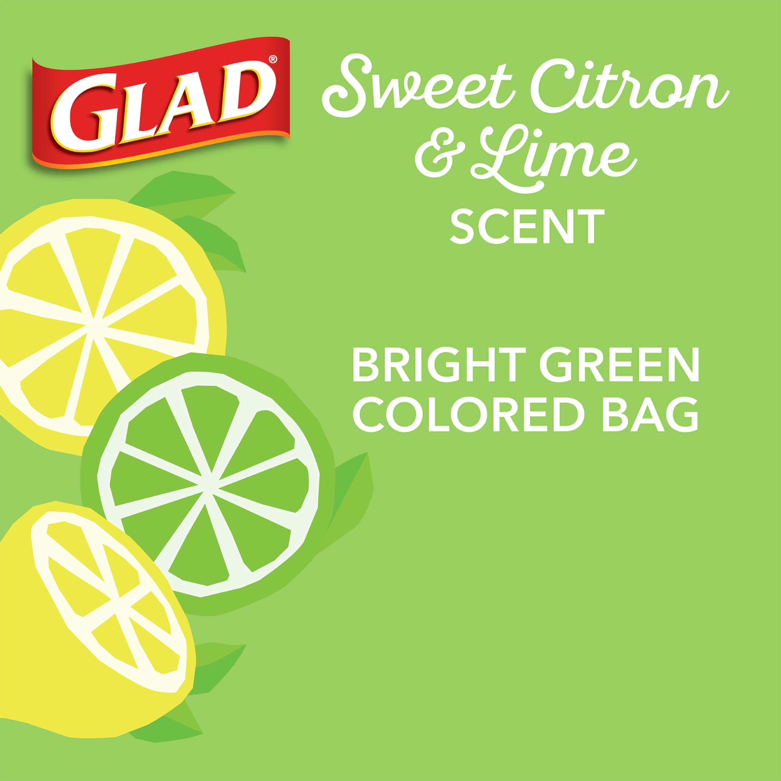 Glad Small Kitchen Drawstring Trash Bags, 4 Gallon, Febreze Sweet Citron & Lime, 34 Count