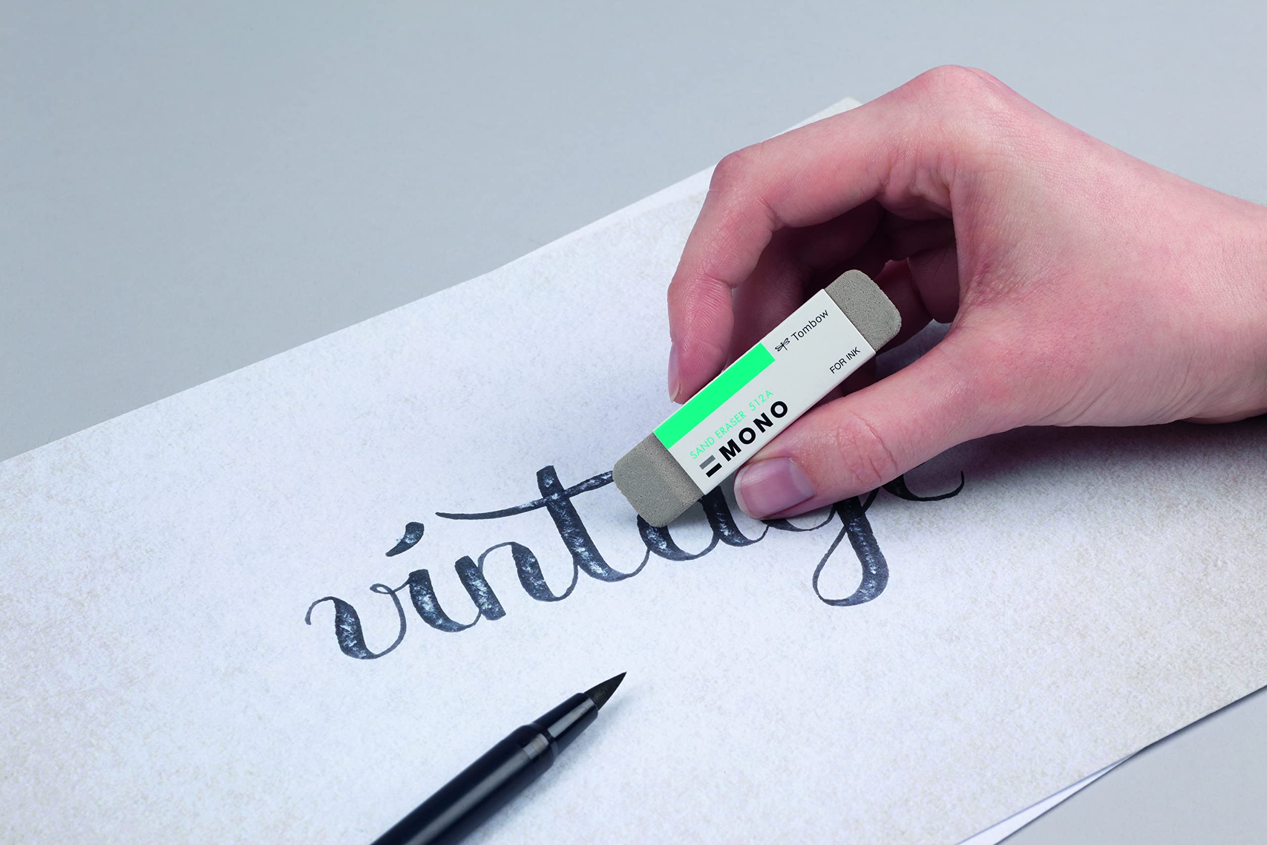 Tombow 57304 MONO Sand Eraser, Silica Eraser Designed to Remove Colored Pencil and Ink Markings