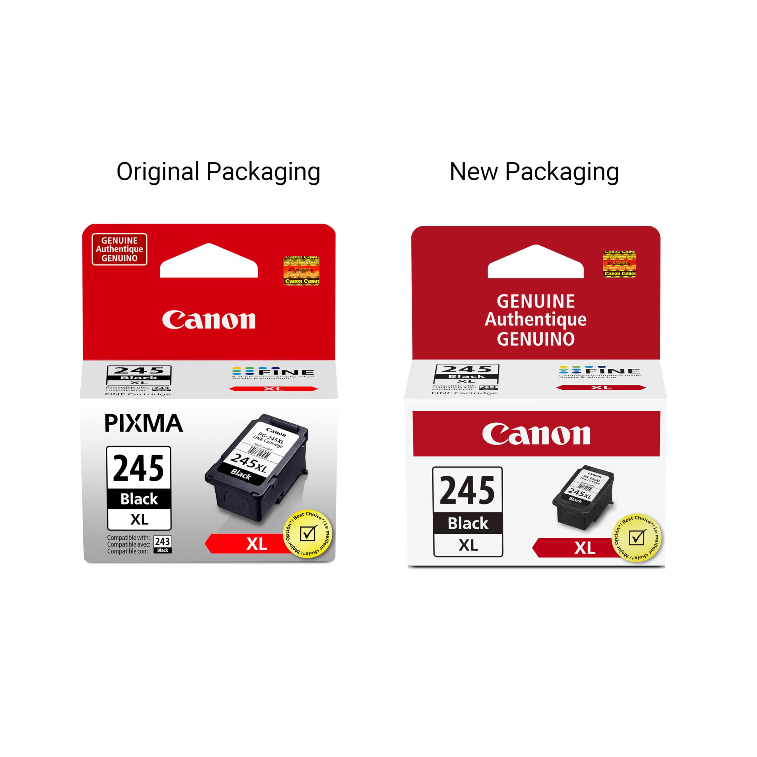 Canon PG-245 XL Genuine Black Ink Cartridge, Compatible with iP2820, MG2420/2924/2920/3020/2522/2525, MX492, TS3120/302/302a/202/202a/4520/3320