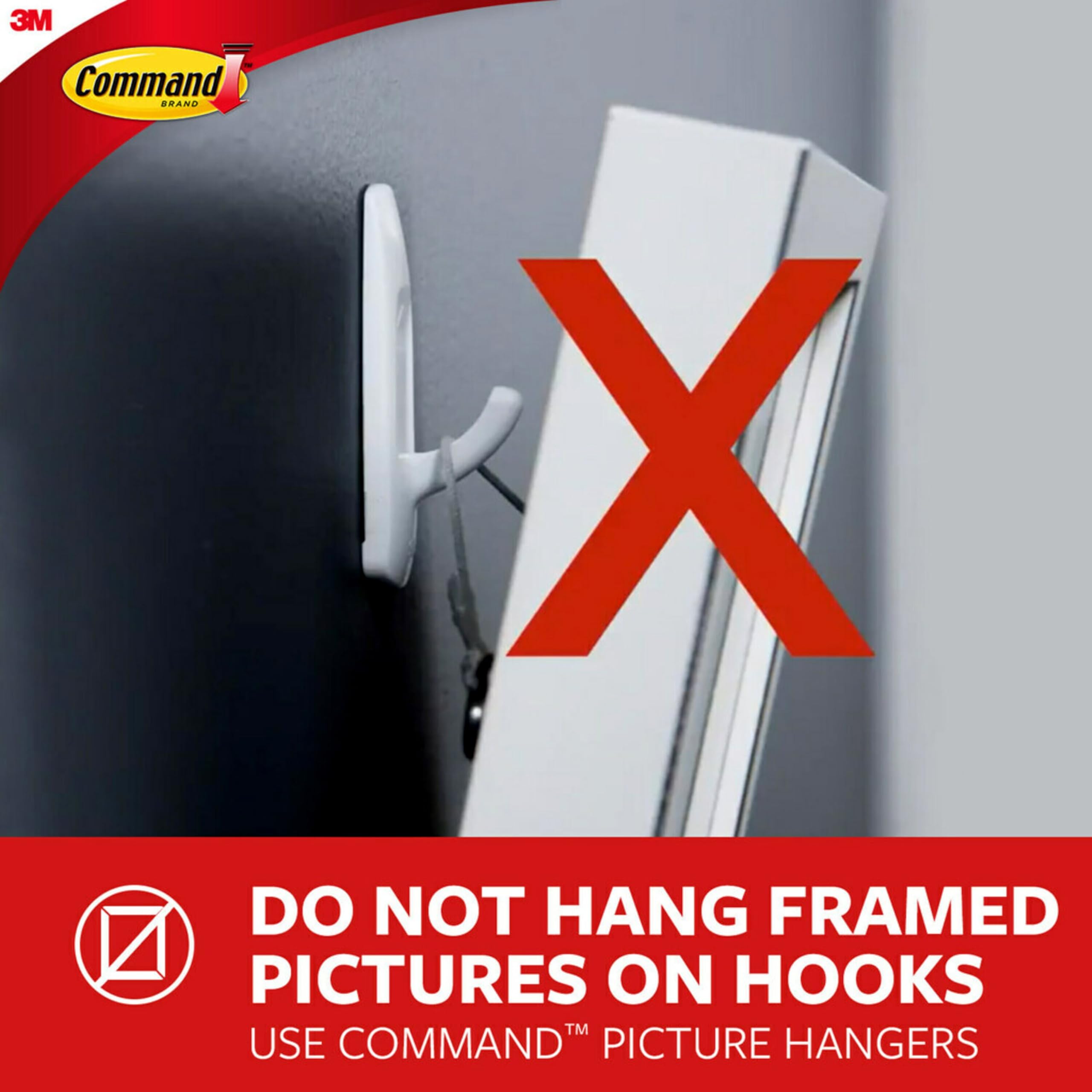3M Command HOM18SES Decorative Key Rail, 8w x 1 1/2d x 2 1/8h, Black/Silver, 4 Hooks/Pack