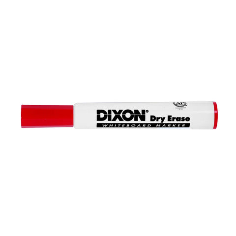 Dixon Dry Erase Markers, Wedge Tip, Red, 12-Pack (92101)