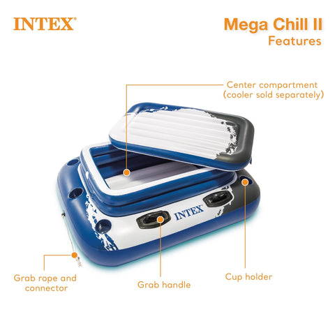 Intex 58821EP Inflatable Mega Chill II 72 Can Beverage Cooler Float w/Lid