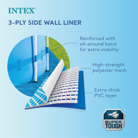 Intex 28241EH Metal Frame Above Ground Swimming Pool Set: 15ft x 48in – Includes 1000 GPH Cartridge Filter Pump – Removable Ladder – Pool Cover – Ground Cloth