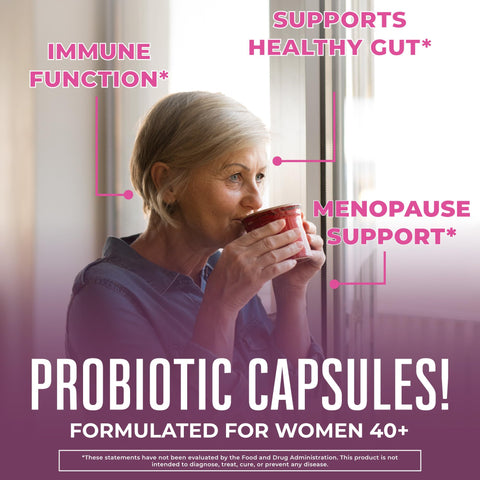 MaryRuth's 3-in-1 Daily Health 40+ Probiotics for Women | Hormonal & Menopause Support Supplement for Women | Gut Health Capsules | 50 Billion CFU | Allergen Free | 30 Ct