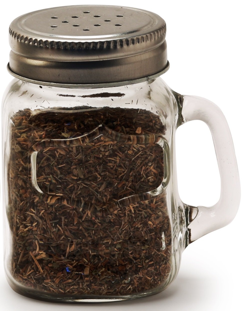 Circleware Mason Yorkshire Jar Mug Salt and Pepper Shakers with Glass Handles and Metal Lids, 5 Ounce, Set of 2 in Gift Box, Limited Edition Glassware Serveware