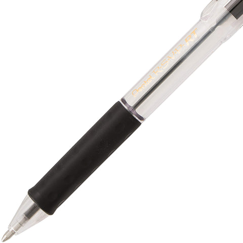 Pentel RSVP RT Retractable Ballpoint Pen, (1.0mm) Medium Line, Black Ink, Pack of 2 (BK93BP2A)