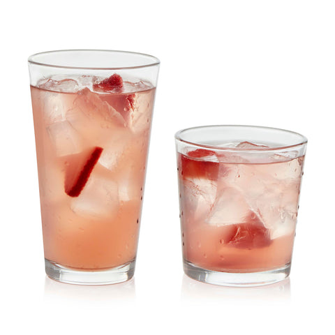 Libbey Flare Rocks, Glass Tumbler Set, Stylish Lead-Free Drinking Glasses Set of 16, Dishwasher-Safe Glass Cups Set for Daily Use and Parties