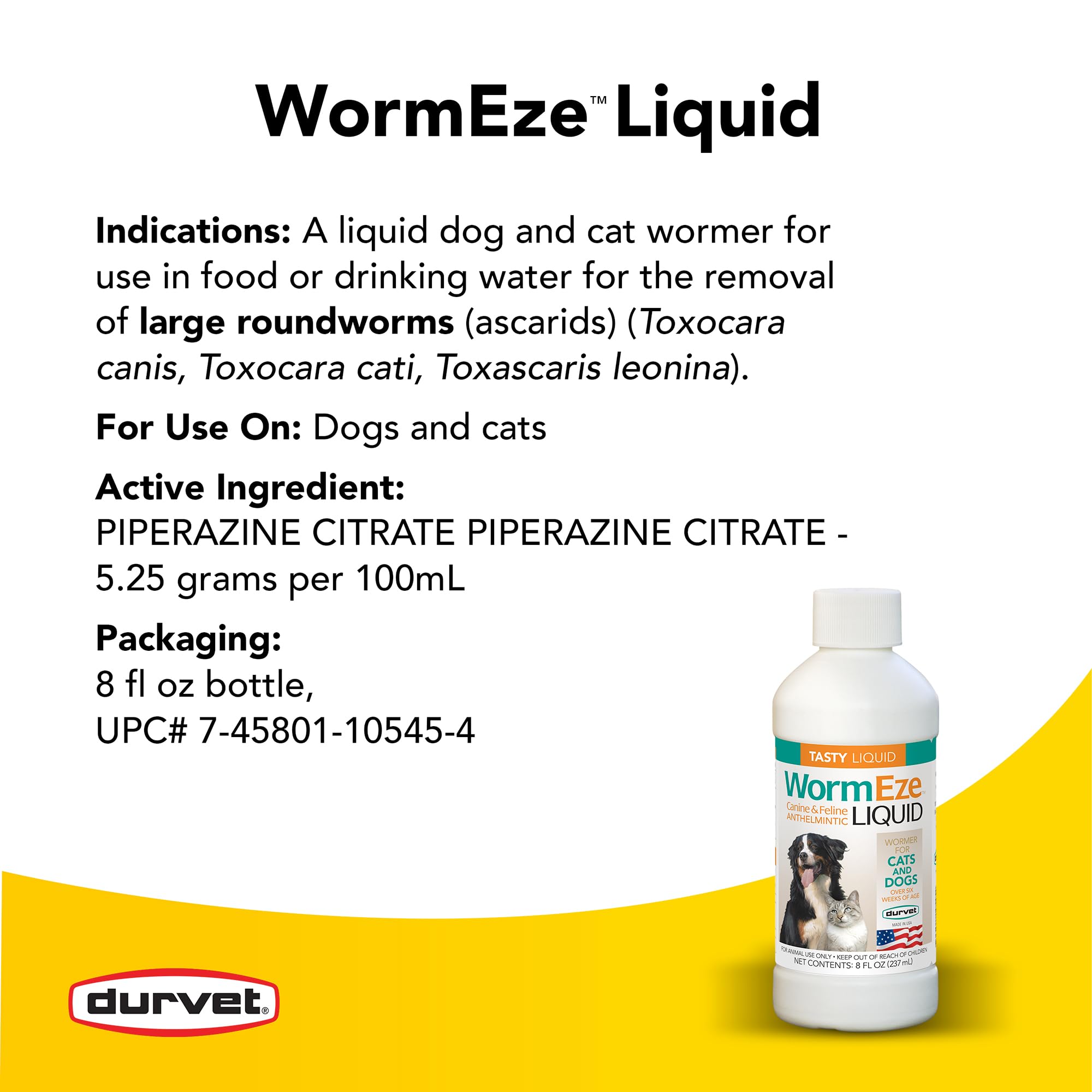 Durvet WormEze Liquid Canine & Feline Antihelmintic, 8 oz