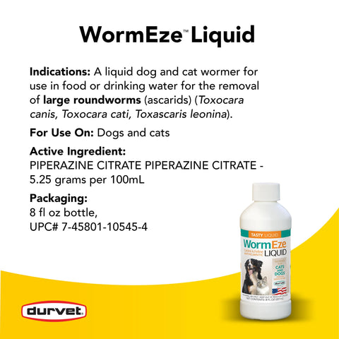 Durvet WormEze Liquid Canine & Feline Antihelmintic, 8 oz