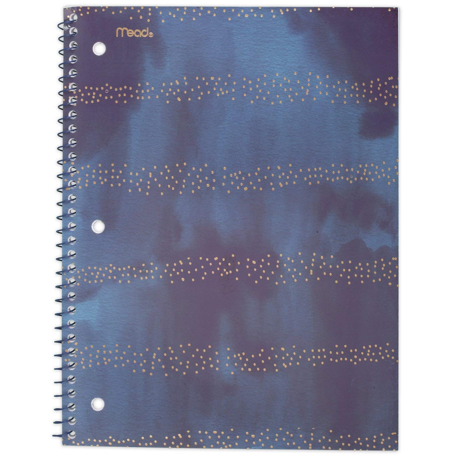 Mead Spiral Notebook, 1 Subject, College Ruled Paper, 70 Sheets, 10-1/2" x 7-1/2", Shape It Up, Design Will Vary, 1 Notebook (07152)