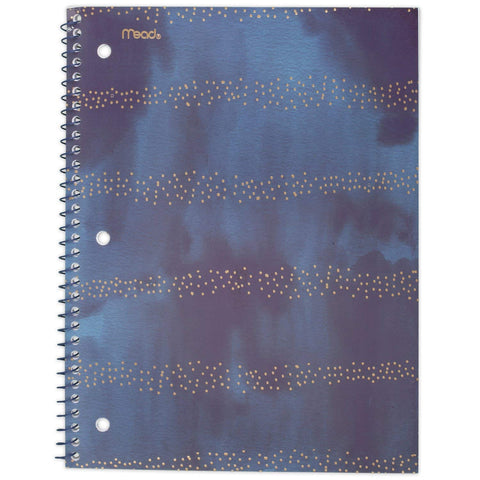 Mead Spiral Notebook, 1 Subject, College Ruled Paper, 70 Sheets, 10-1/2" x 7-1/2", Shape It Up, Design Will Vary, 1 Notebook (07152)
