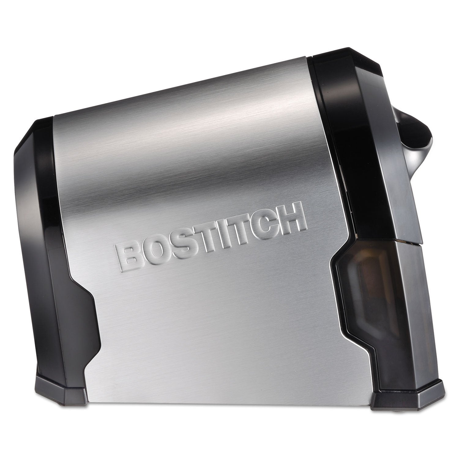 Bostitch Office SuperPro Glow Electric Pencil Sharpener, Heavy Duty Commercial Classroom, Replaceable Cutter Cartridge System, 6-Hole, Silver/Black