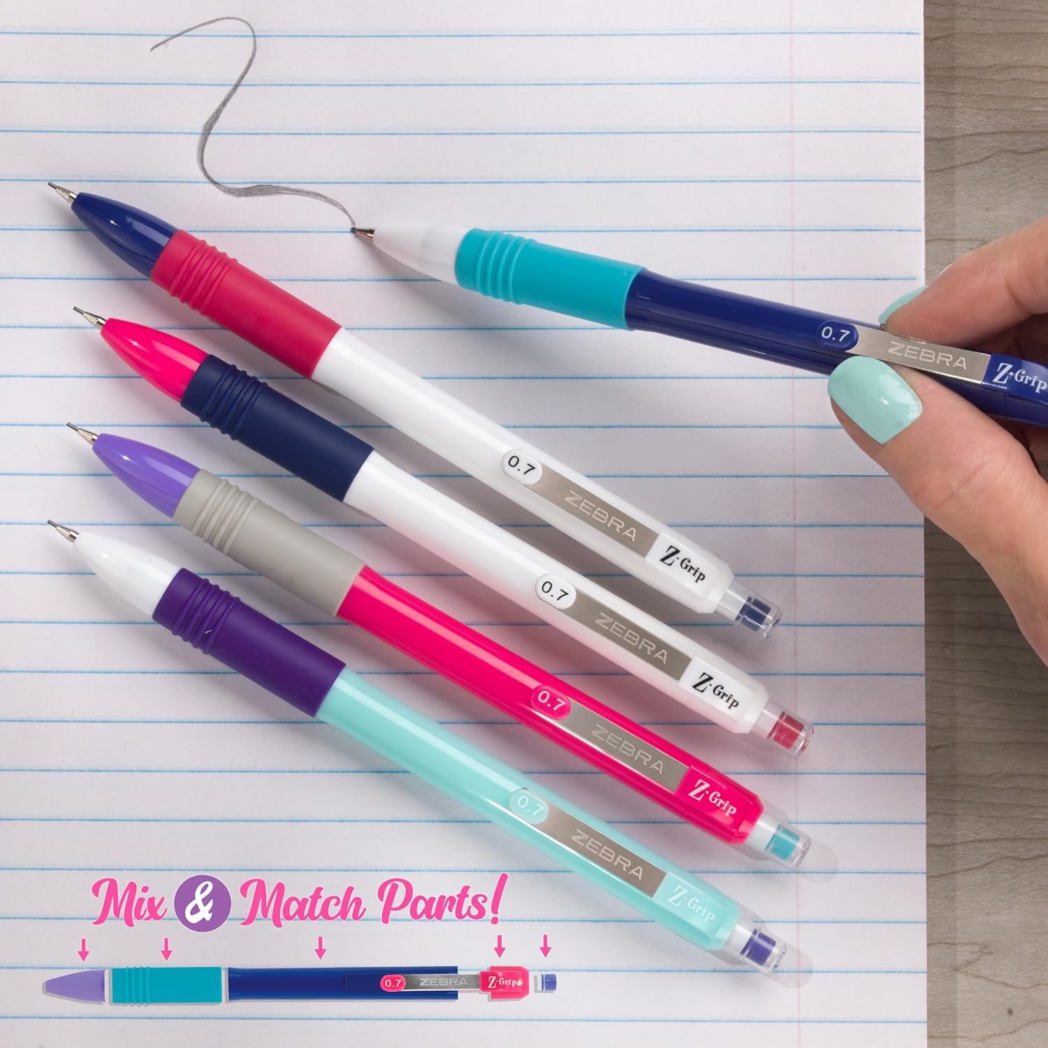 Zebra Pen, Mechanical Pencil Eraser Refills, White, Soft Erasing Performance, Compatible with Zebra Mechanical Pencils, Ideal for School or Office, 4-Pack (83204)