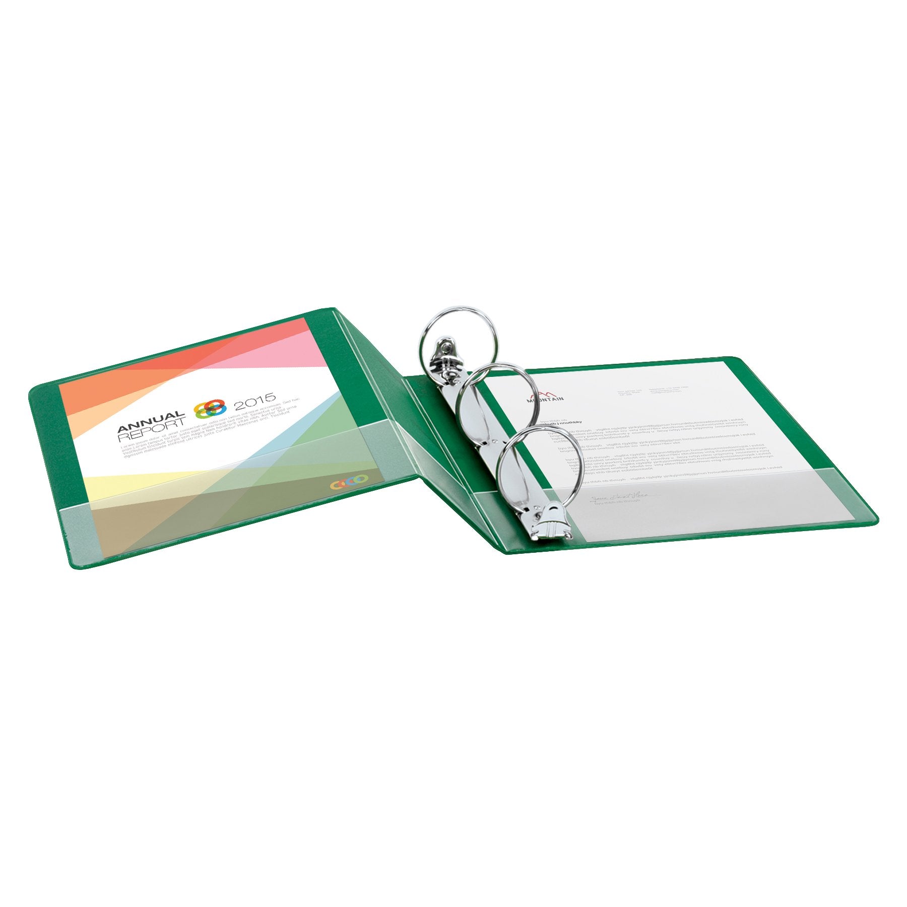 Cardinal 3 Ring Binder, 2 Inch Performer Binder, Round Rings, 475-Sheet Capacity, PVC-Free, Green (72733)
