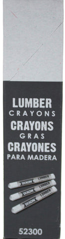 Dixon 52300 Lumber Crayons, 4 1/2 x 1/2, White, Dozen