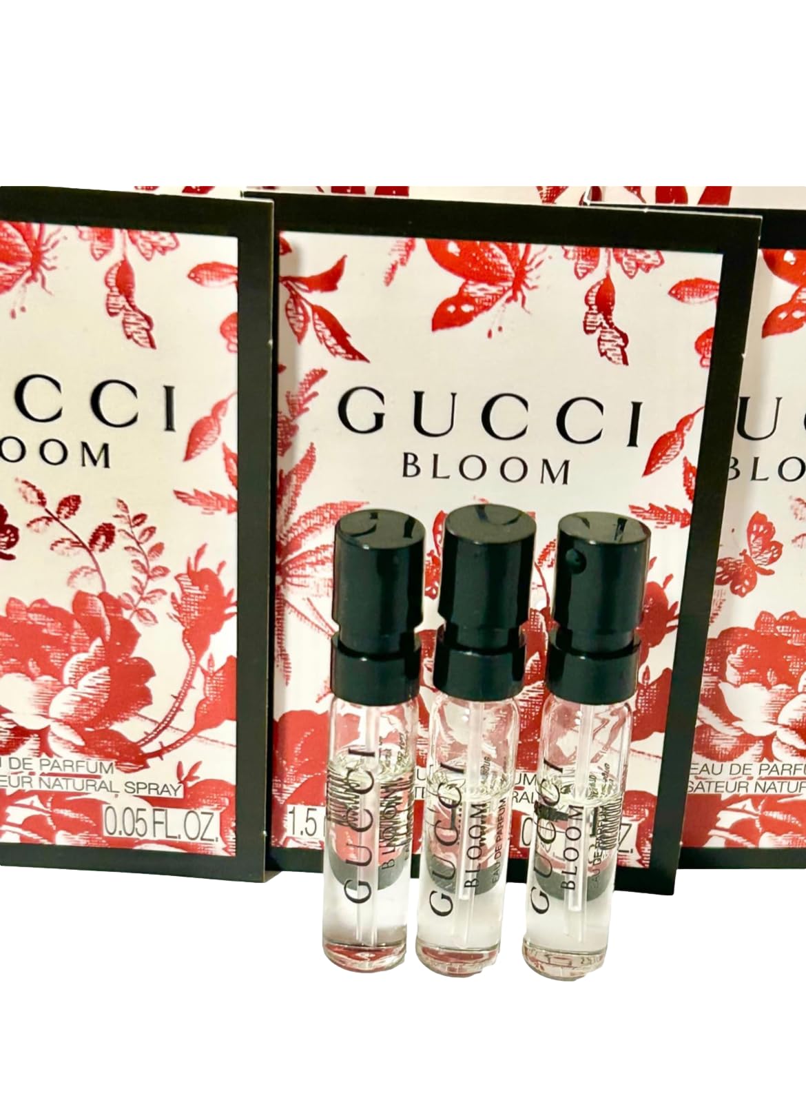Gucci Bloom Sample Perfume Women EDP Spray 1.5 ml / 0.05 oz - set of 3